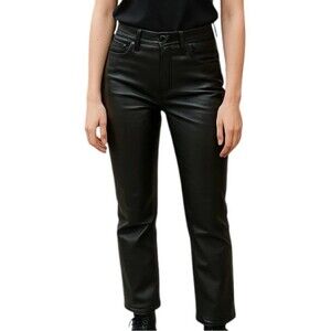 Tractr Pants Womens Size 14/32’Black High Rise Straight Leg 5-Pocket